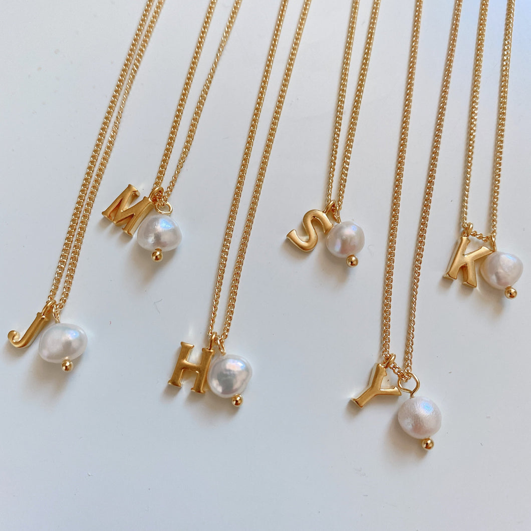 Alphabet Pearl Necklace